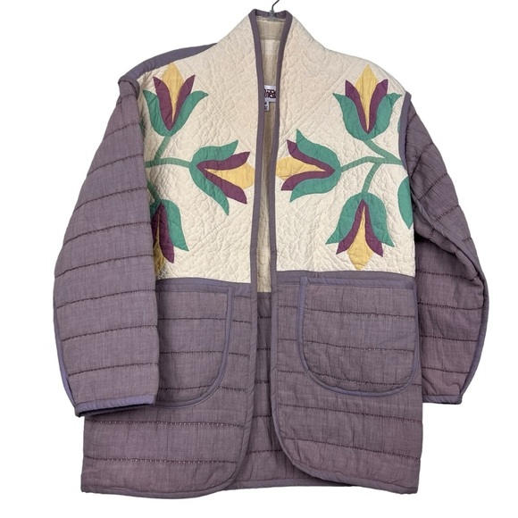 Jess Meany Tulip Graphic Hand Made Spring Quilt Coat - Picture 1 of 6